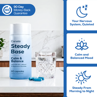 Corvela Steady Base™ Capsules - Serotonin & Mood Support OTP