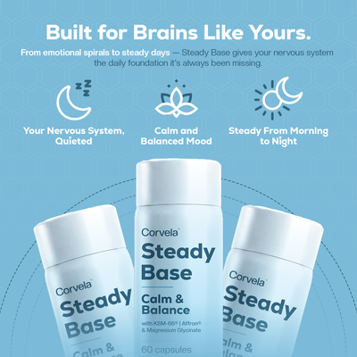 Corvela Steady Base™ Capsules - Serotonin & Mood Support OTP